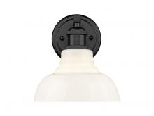  0305-BA1 BLK-VMG - Carver 1-Light Vanity Light in Matte Black with Vintage Milk Glass